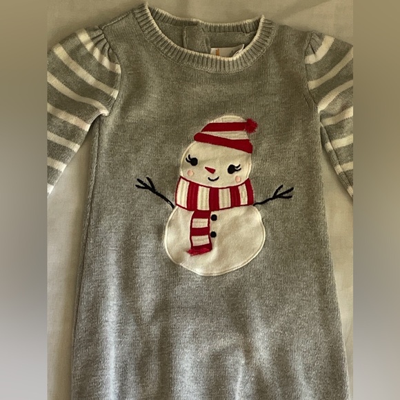 Gymboree Gray and White Snowman Sweater Dress - Picture 2 of 7